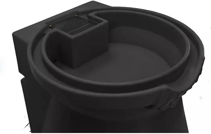 65-Gallon Urn Rain Wizard Decorative Barrel (Black, 1 Pack)