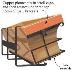 H Potter Window Planter Box Flower Outdoor Copper Plant Container for Windows Attach to House Deck Balcony Long Rectangular Shape 30 inch