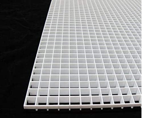 Fluorolite Plastics| Egg Crate Panel|Polystyrene| Color -White| Nominal 24" x 48" with 1/2" x 1/2" x 3/8" Cell Size (8 Pack)