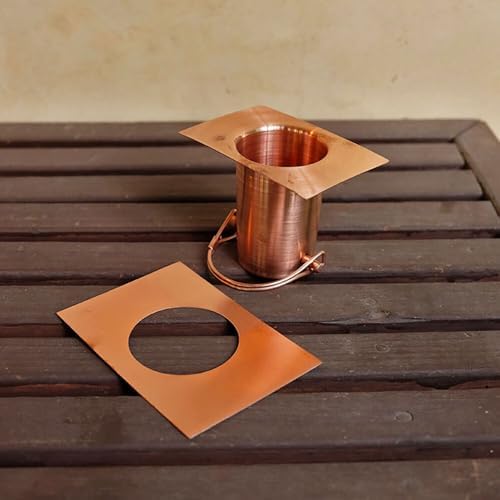 Nutshell Stores Medium Square Cups Rain Chain - Pre-Aged Copper - 17 Feet
