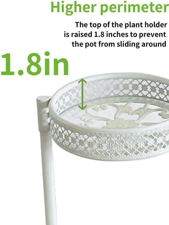 6 Tier Metal Plant Stand, 6 Potted Multiple Flower Pot Holder Shelf, Indoor&Outdoor Folding Planter Display Shelves for Patio Garden, Living Room, Corner Balcony, Bedroom - WhiteWave