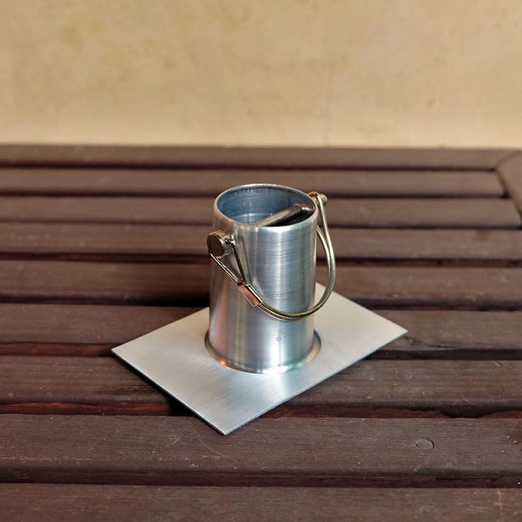 Nutshell Stores Medium Square Cups Rain Chain - Weathered Steel - 19 Feet