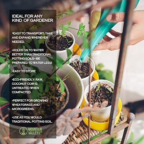 Minute Soil Bulk Coconut Coir Block 6-Pack β OMRI Listed for Organic Use β 72 lb Compressed Soil Expands with Water β Organic Grow Medium for Gardens & Farms