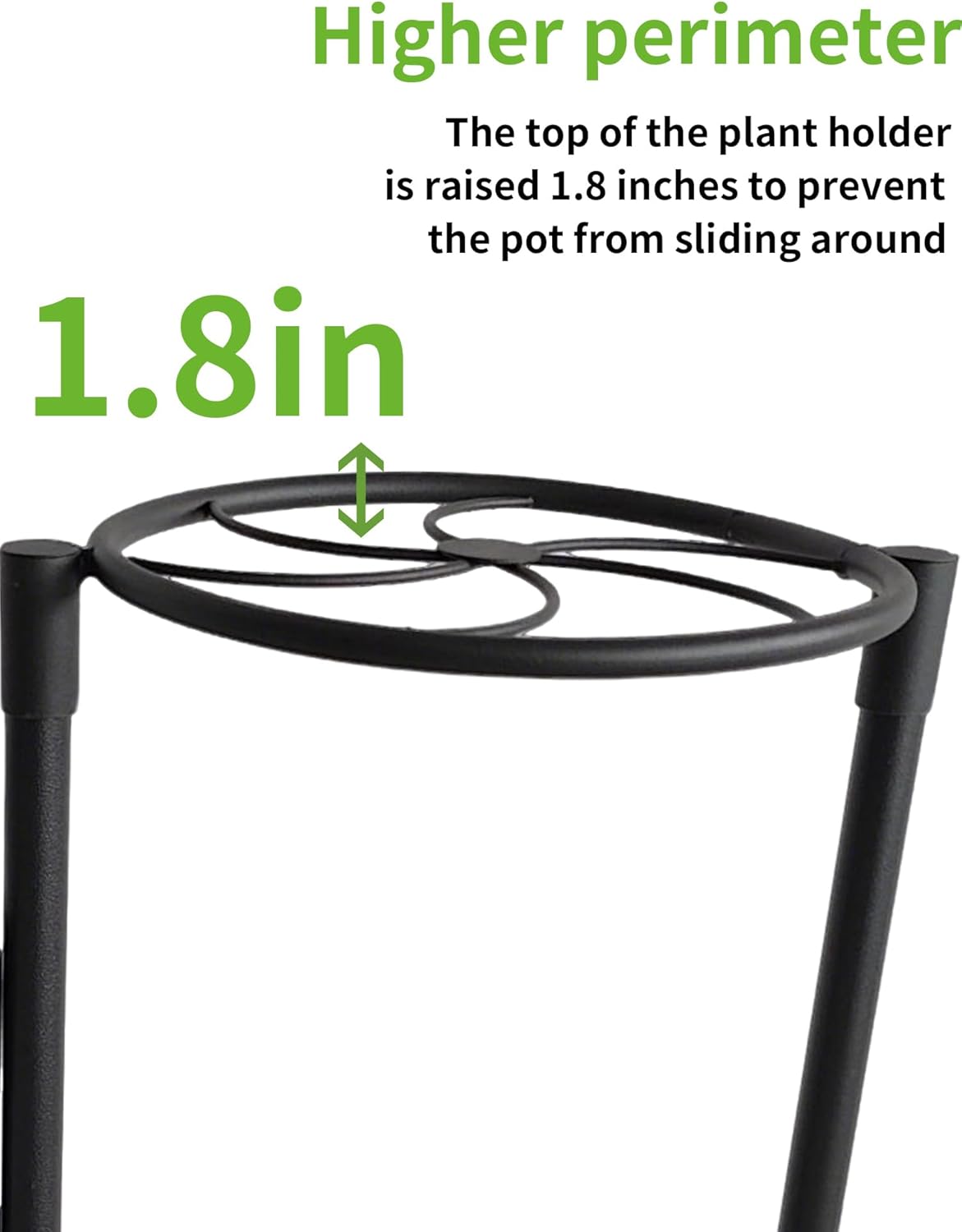 Corner Shlf Patio 7 Tier Metal Plant Stand Indoor Outdoor Tall Metal Flower Pot Stands for Multiple Plants Heavy Duty Plant Shelf Black Kite