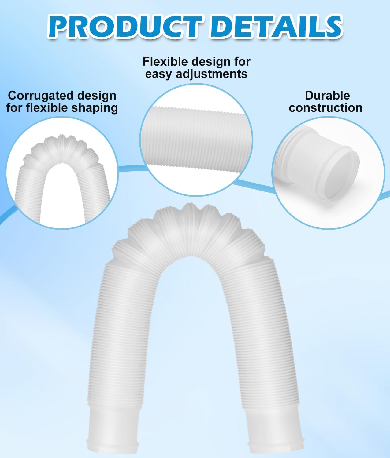 WADEO Rain Barrel Hose Connector, Compatible with Downspout Diverters(1.25'' Outlet Diameter) & Links Rain Barrels for Increased Storage