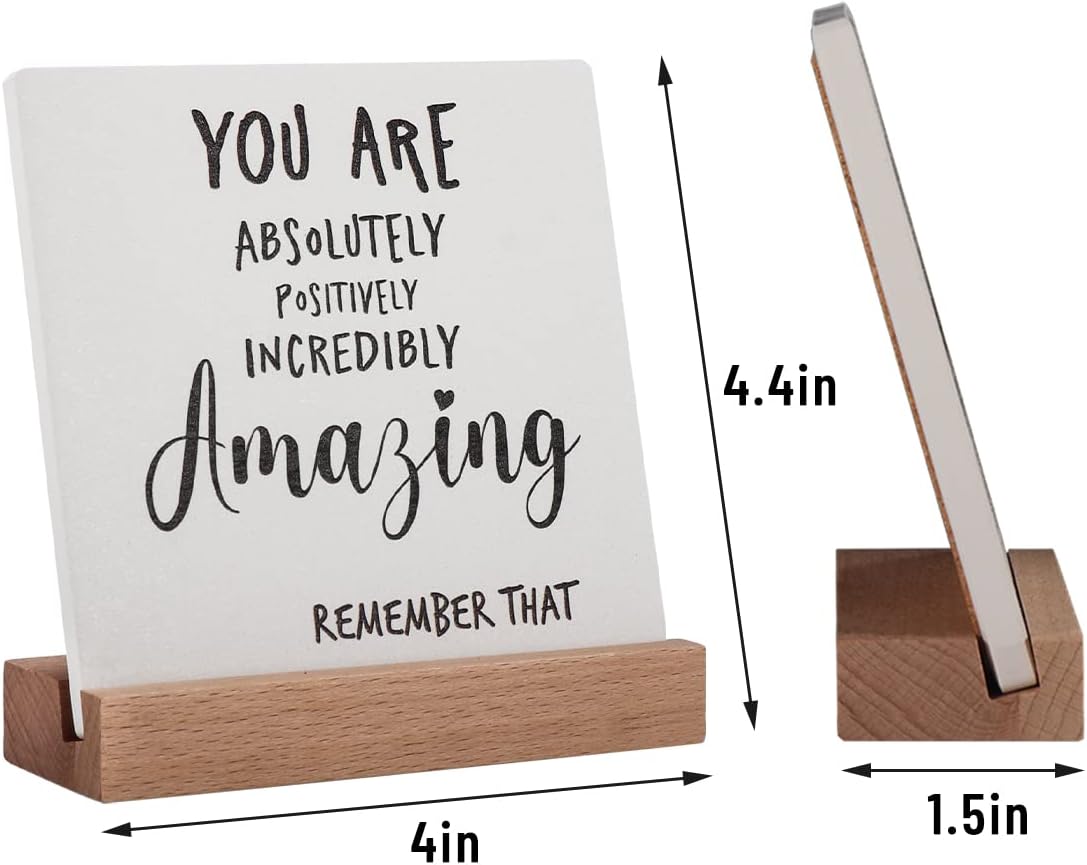 Inspirational Gifts for Women Friend Graduate Teen Girl Boy Birthday Christmas, Encouragement Decor Signs Cheer Up Hard Time Gifts, You are Amazing Motivational Desk Plaque for Office Home
