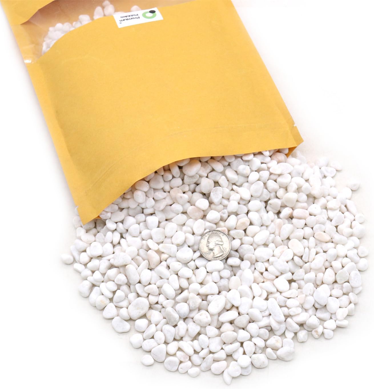 White Rocks. Decorative Pebbles. 1/5 Inch 10 lbs for Garden, Landscaping, Indoor, Vase Fillers, Crafting, Succulents, Pots, Plants (Mini, Tumbled)