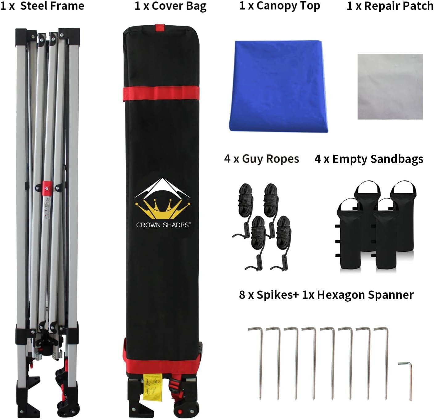 CROWN SHADES 10x10 Pop Up Canopy - Beach Tent with One Push Setup - Easy Outdoor Sun Shade for Events, Parties, Camping - Gazebo with STO-N-Go Cover Bag, Silver Coated Top, Navy Blue