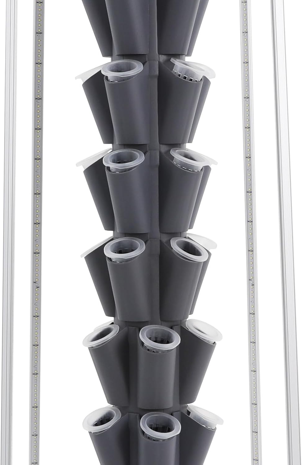 Hydroponic Tower, Vertical Planter Tower, 40 Planting Holes Water Planting Growing System Kit, Hydroponics Growing System Container with LED Grow Light for Herbs, Fruits and Vegetables