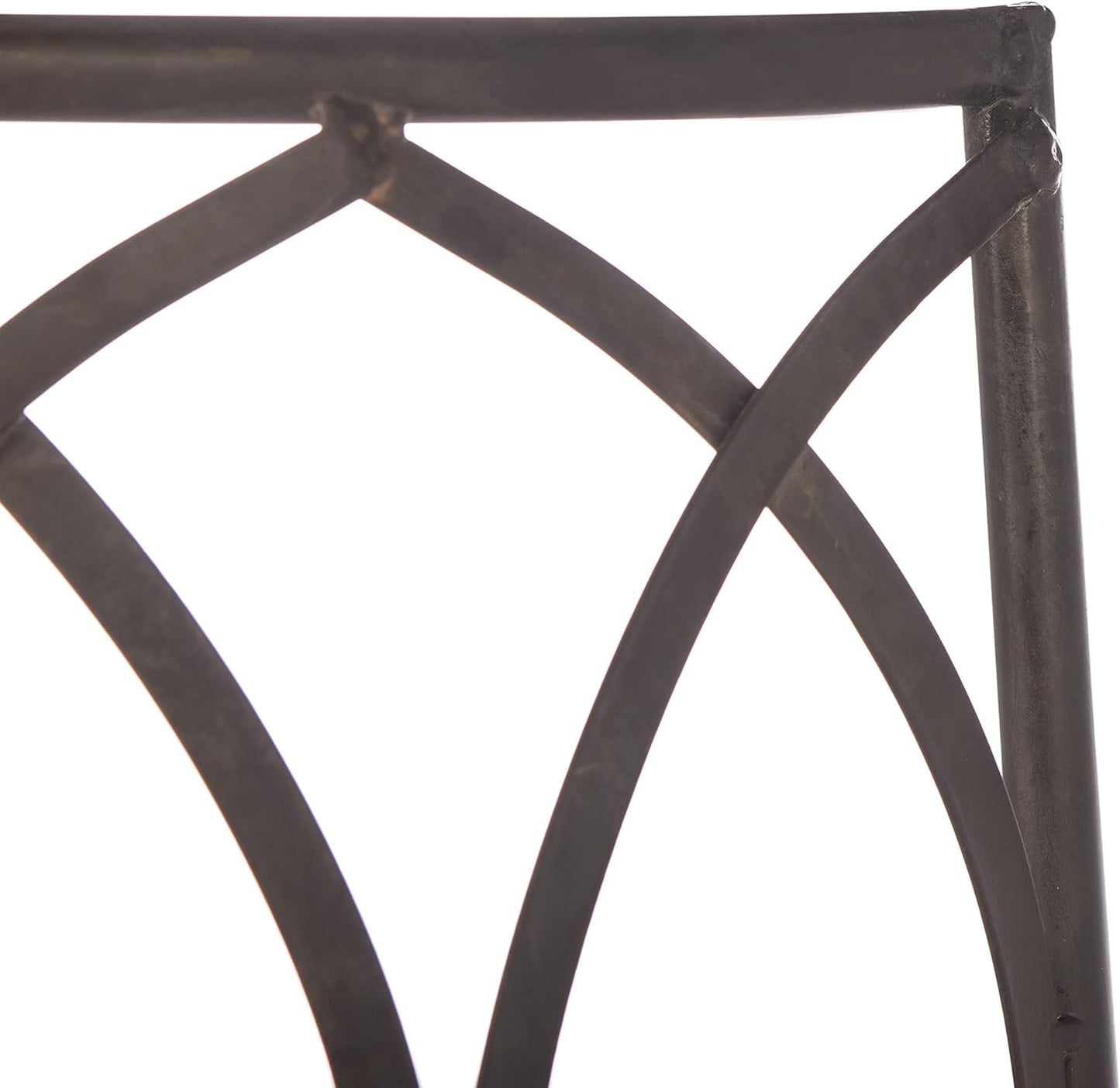 SAFAVIEH PAT5018B Outdoor Collection Abia Rustic Brown Wrought Iron 50-inch Tree Bench