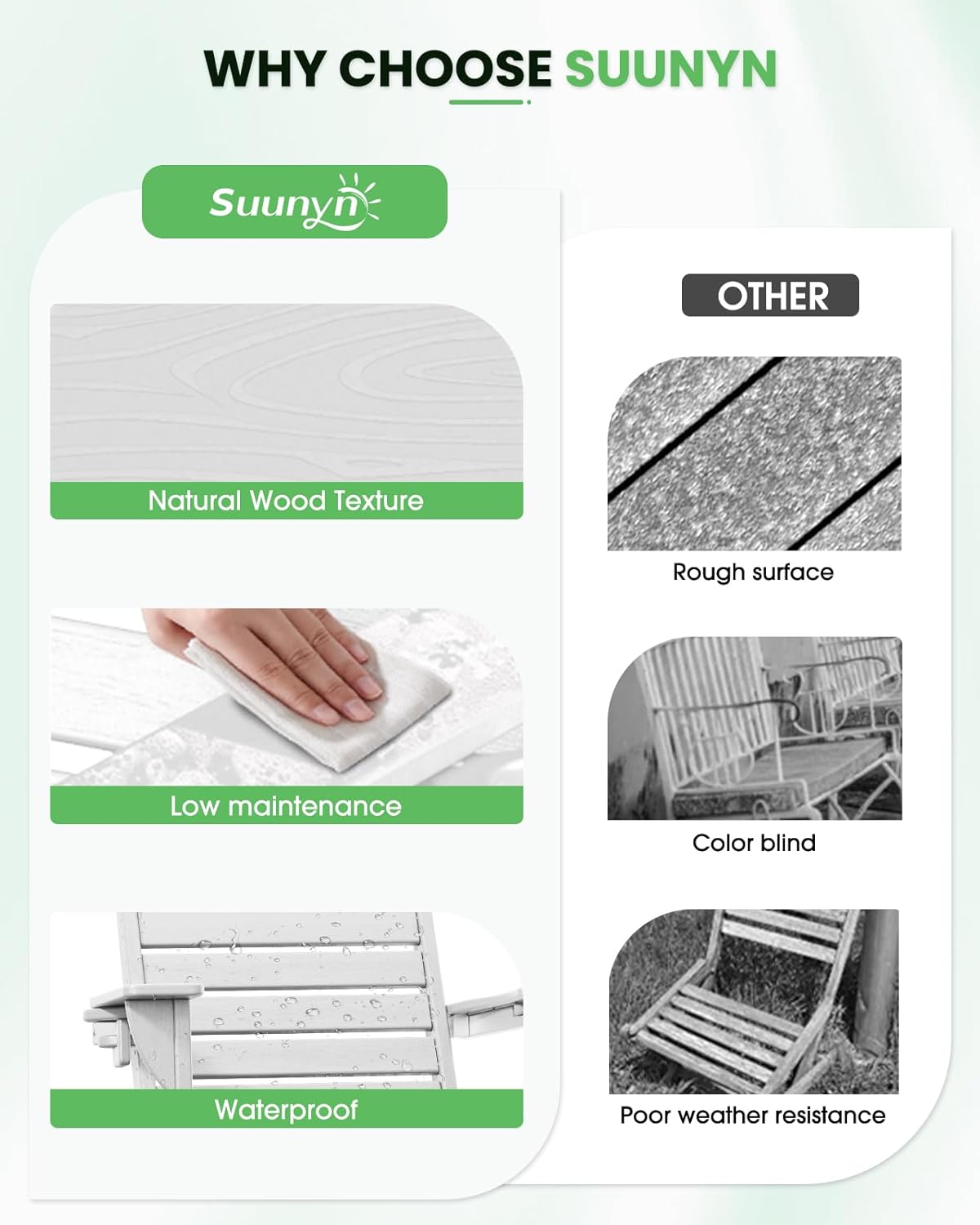 Adirondack Chairs Set of 6, Outdoor Fire Pit Chairs, HDPE All-Weather Adirondack Chairs with Cup Holder, Lawn Chair for Deck, Patio, Garden (Teak)