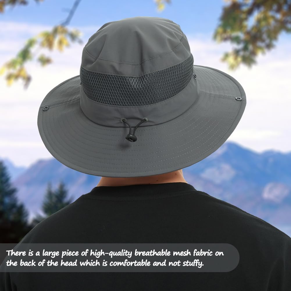Fishing Hat, UPF50+ Wide Brim Sun Hat for Men Women, UV Protection Hiking Beach Bucket Hats Summer Safari Hat