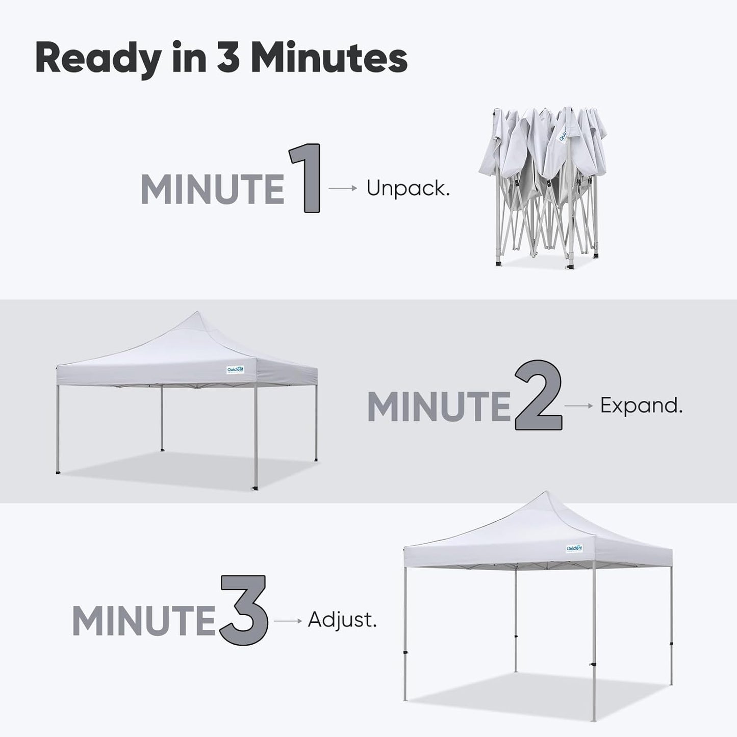 Quictent 10x10 Heavy Duty Pop Up Canopy Tent- Easy up Outdoor Commercial Canopies, Waterproof, 11ft Interior Height, Easy Setup, Includes Sand Weight Bags and Wheeled Carry Bag