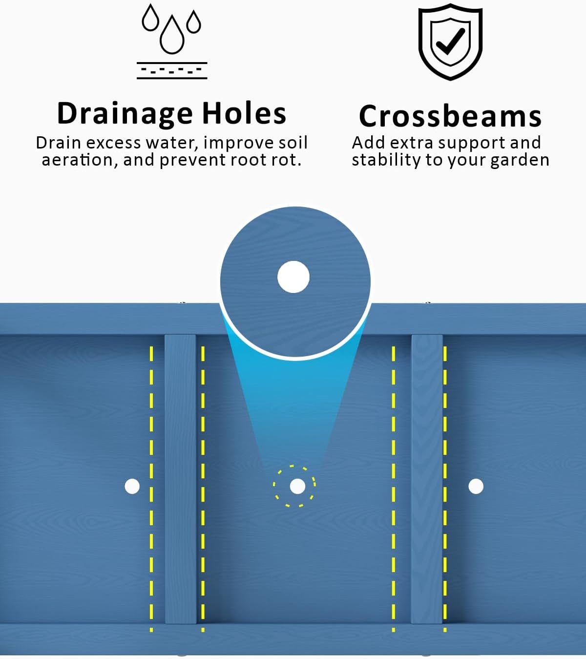 Raised Garden Beds Outdoor with Legs,Outdoor Planter Box,Non-Cracking,Rust Resistantand Rot-Resistant for Vegetable Garden for Backyard, Patio, Balcony Outdoors/Indoors, Navy