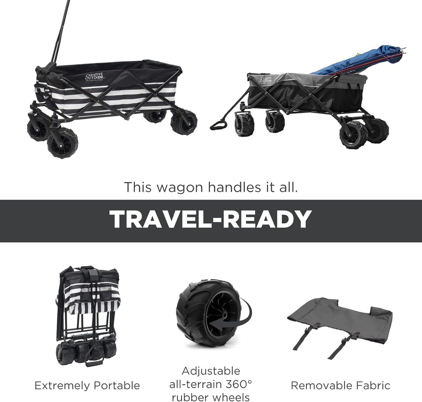 Creative Outdoor Original Folding Wagon All-Terrain Wheels