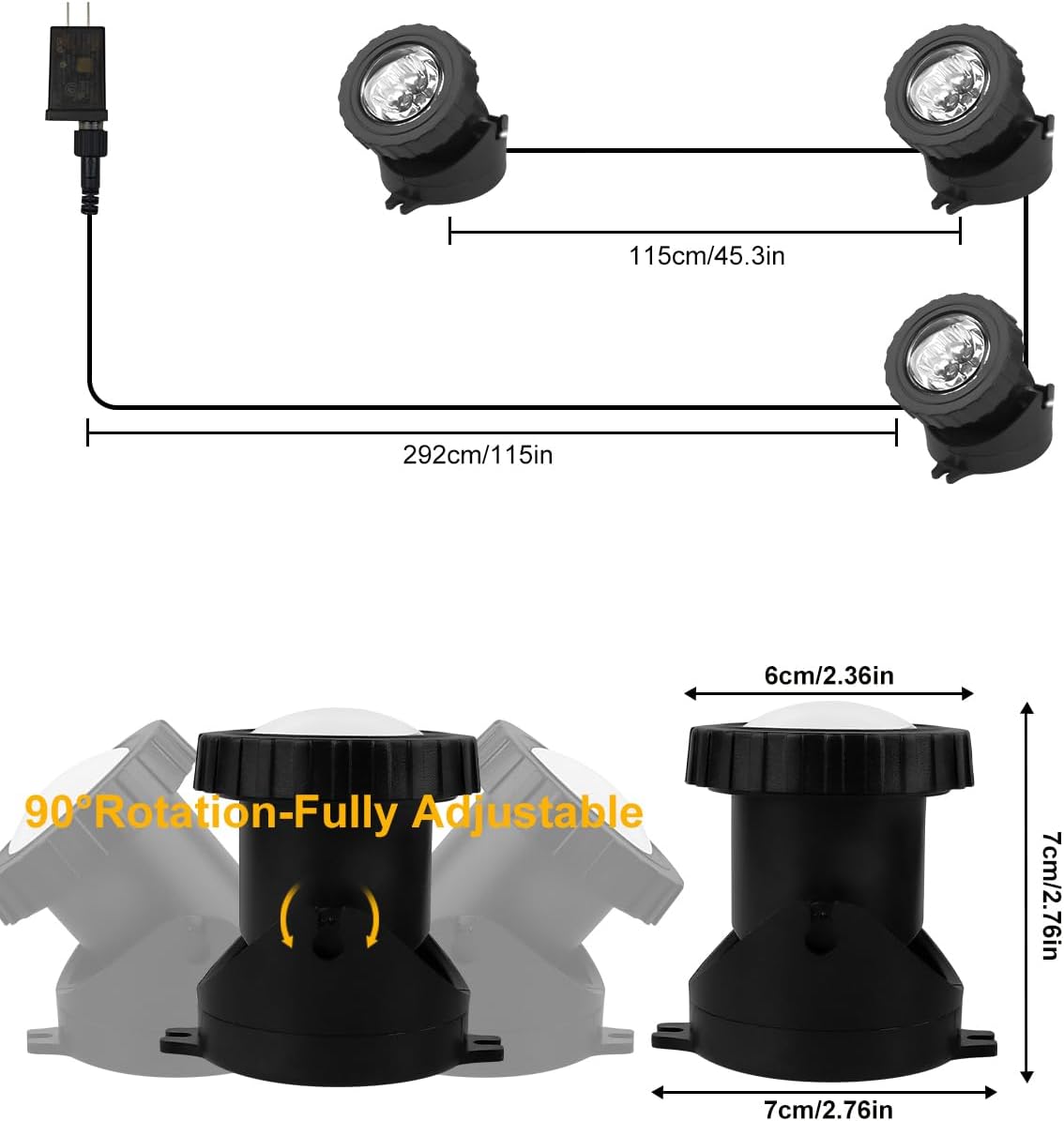 RGB Underwater Pond Lights, Super Bright LED Submersible Fountain Lights Colored Landscape Spotlights, Bluetooth APP Control IP68 Waterproof for Fish Aquarium Tank Garden Yard Pool (Set of 3)