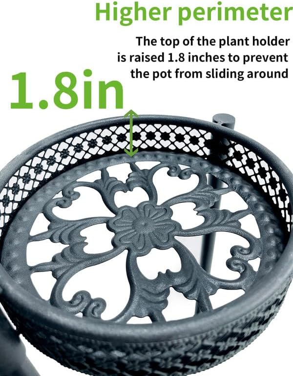 6 Tier Metal Plant Stand Indoor Outdoor, Corner Tall Plant Shelf for Multiple Plants, Foldable Heavy Duty Plant Holder, Decoration Flower Stand for Living Room Balcony Patio Garden- BlackWave