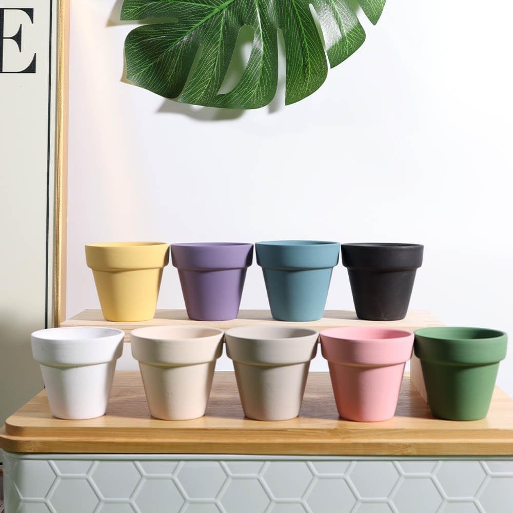 vensovo 48 Pcs 2" Tiny Terracotta & Terra Cotta Pots with Drainage - Peach Pink Small Mini Clay Ceramic Pottery Planter Ideal for Indoor/Outdoor Plants, Crafts, Wedding Favors