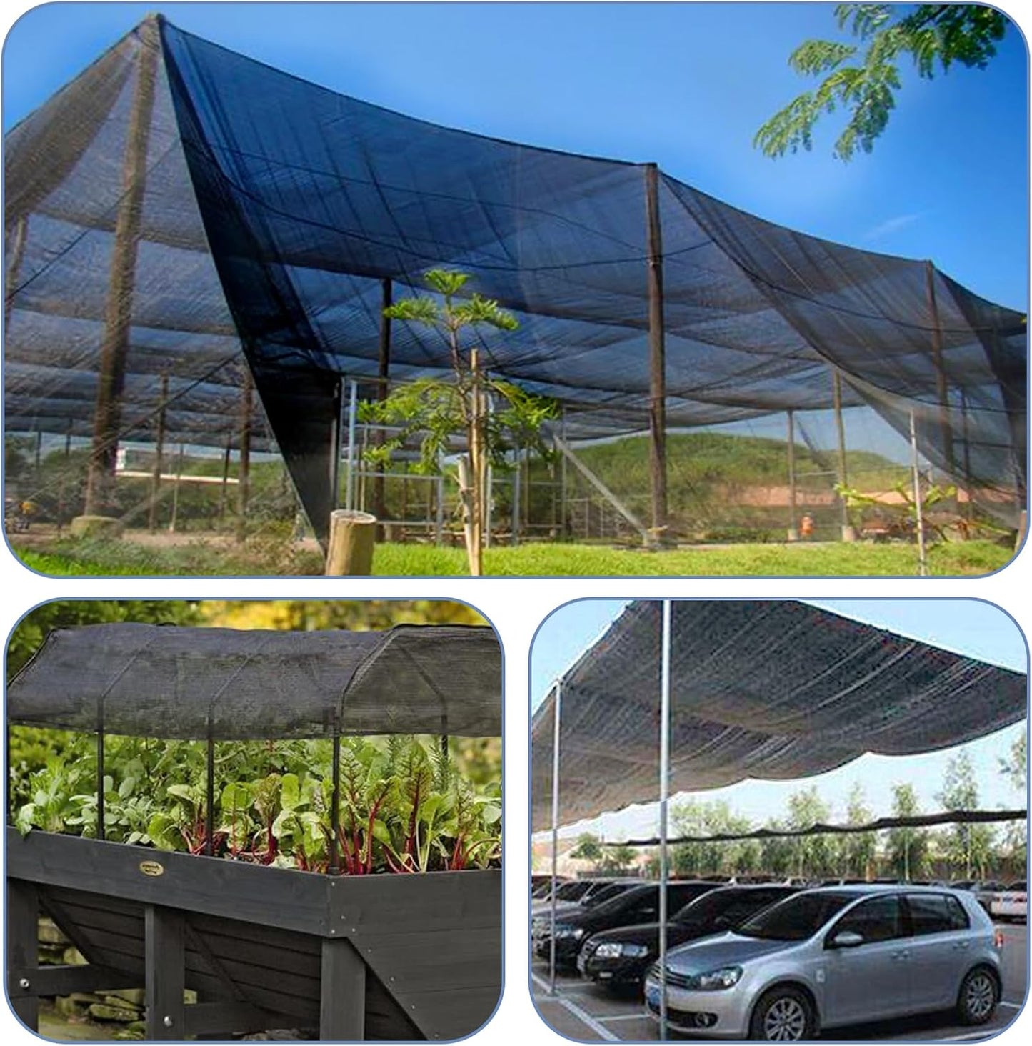 LOVE STORY 8x8FT 55% Black Shade Cloth Sun Shade Net UV Resistant Mesh Tarp Plant Cover Sunblock Net for Garden,Greenhouse,Vegetables,Flowers
