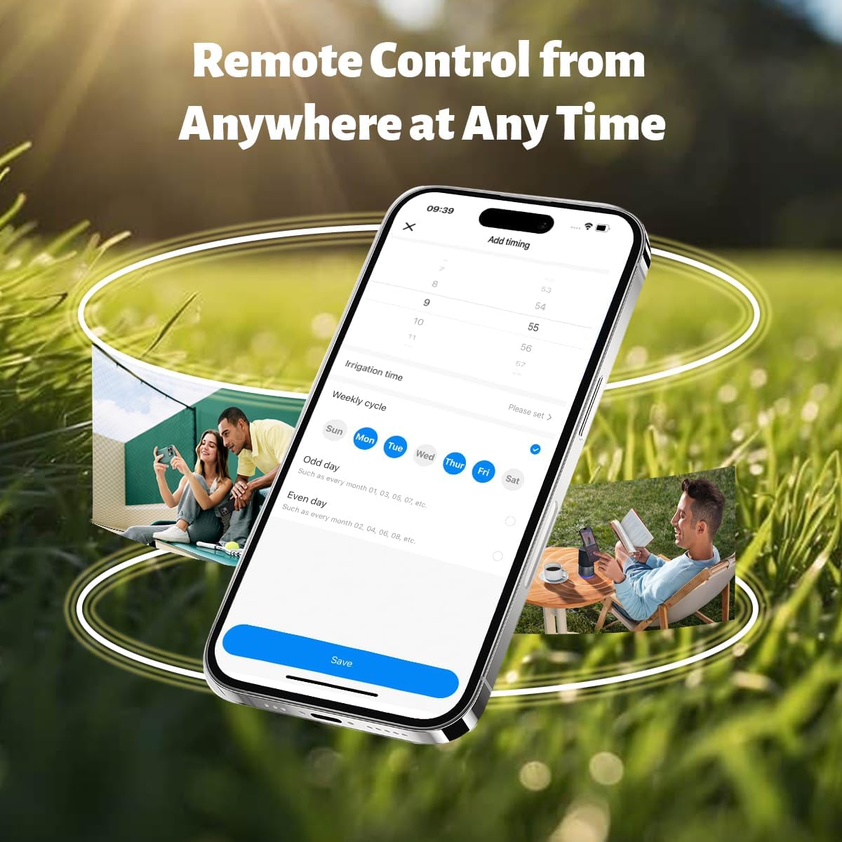 Water Timer for Garden Hose, 2.4GHz WiFi Smart Hose Sprinkler Timer with Tuya/Smart Life App, GreenVation Plant Automatic Watering System for Yard Outdoor Irrigation (WiFi Green)