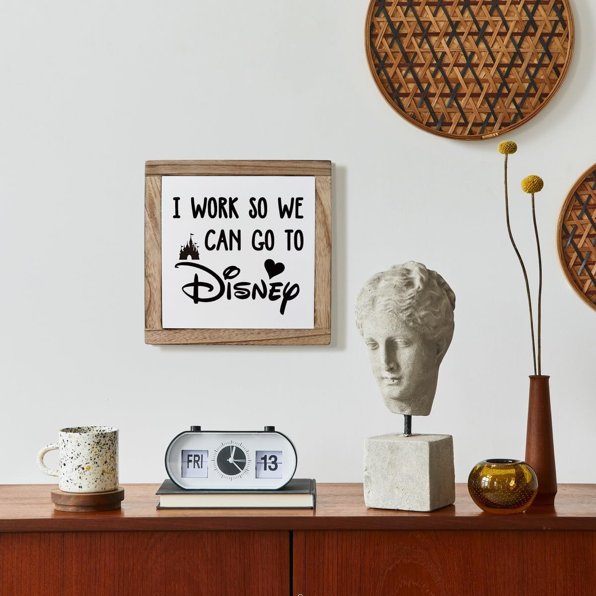 Inspirational Wood Signs, Disney Home Décor, Disney Office Décor, House Décor, Rustic House Decor Art, Motivational Office Desk Decor, Farmhouse Home Decoration, I Work So We Can Go to Disney