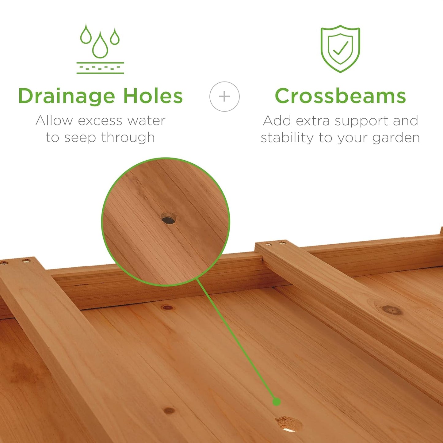 Best Choice Products Raised Garden Bed 48x24x32-inch Mobile Elevated Wood Planter w/Lockable Wheels, Storage Shelf, Protective Liner - Acorn Brown