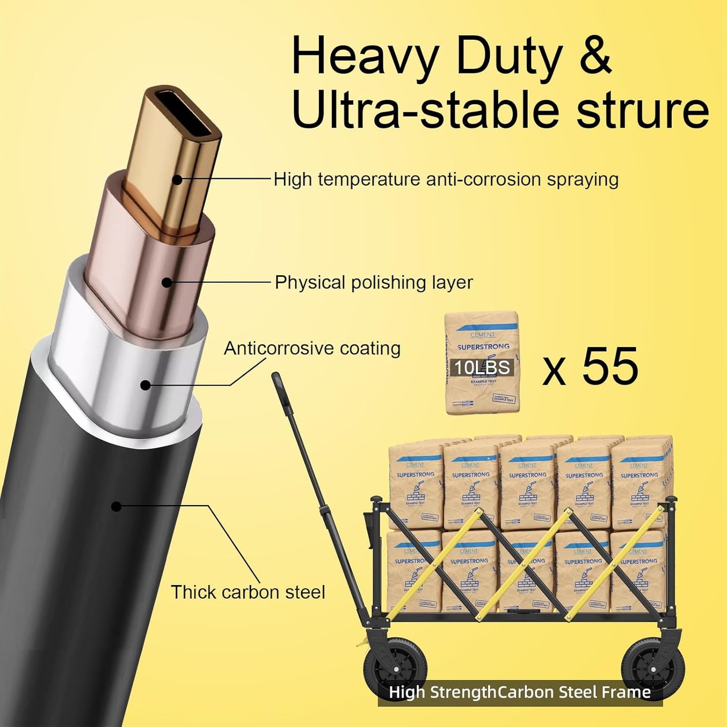 Wagons carts Foldable,Collapsible Wagon Foldable Wagon, Gather Heavy Duty Garden cart, Portable cart,Pets carts,with Large All-Terrain Beach Wheels and Drink Holder for Sports, Shopping, Camping