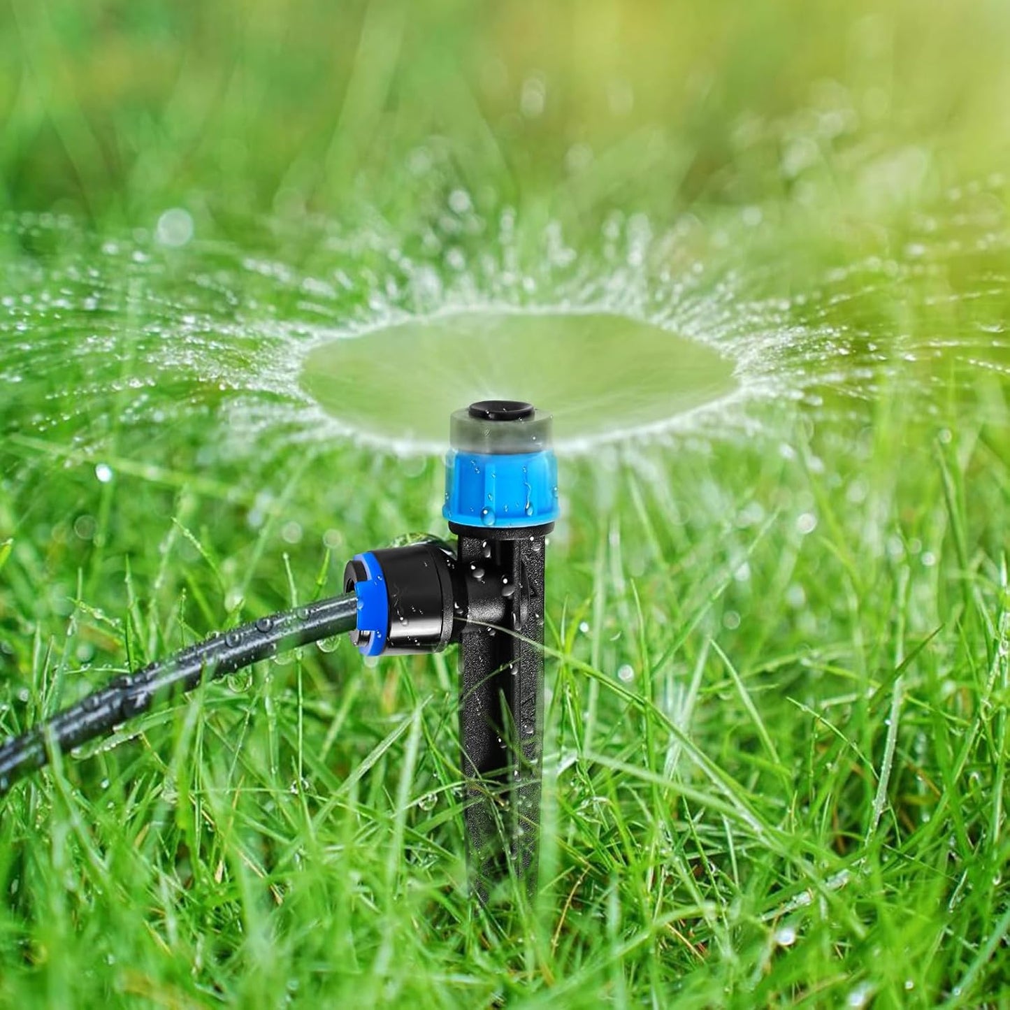 40PCS 1/4 inch Tubing Drip Irrigation Emitters Sprayer,360 Degree Drip Emitter Sprayer with Stake, Irrigation Dripper Sprinklers for Drip Irrigation System