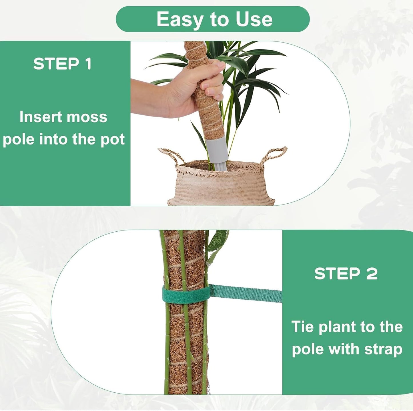 3 Pack Moss Pole, 30 Inch Monstera Plant Support, Moss Poles for Climbing Plants Indoor DIY, Coco Coir Plant Pole Moss Plant Stick Support Stake Kit for Potted Plants, Pothos, Philodendron