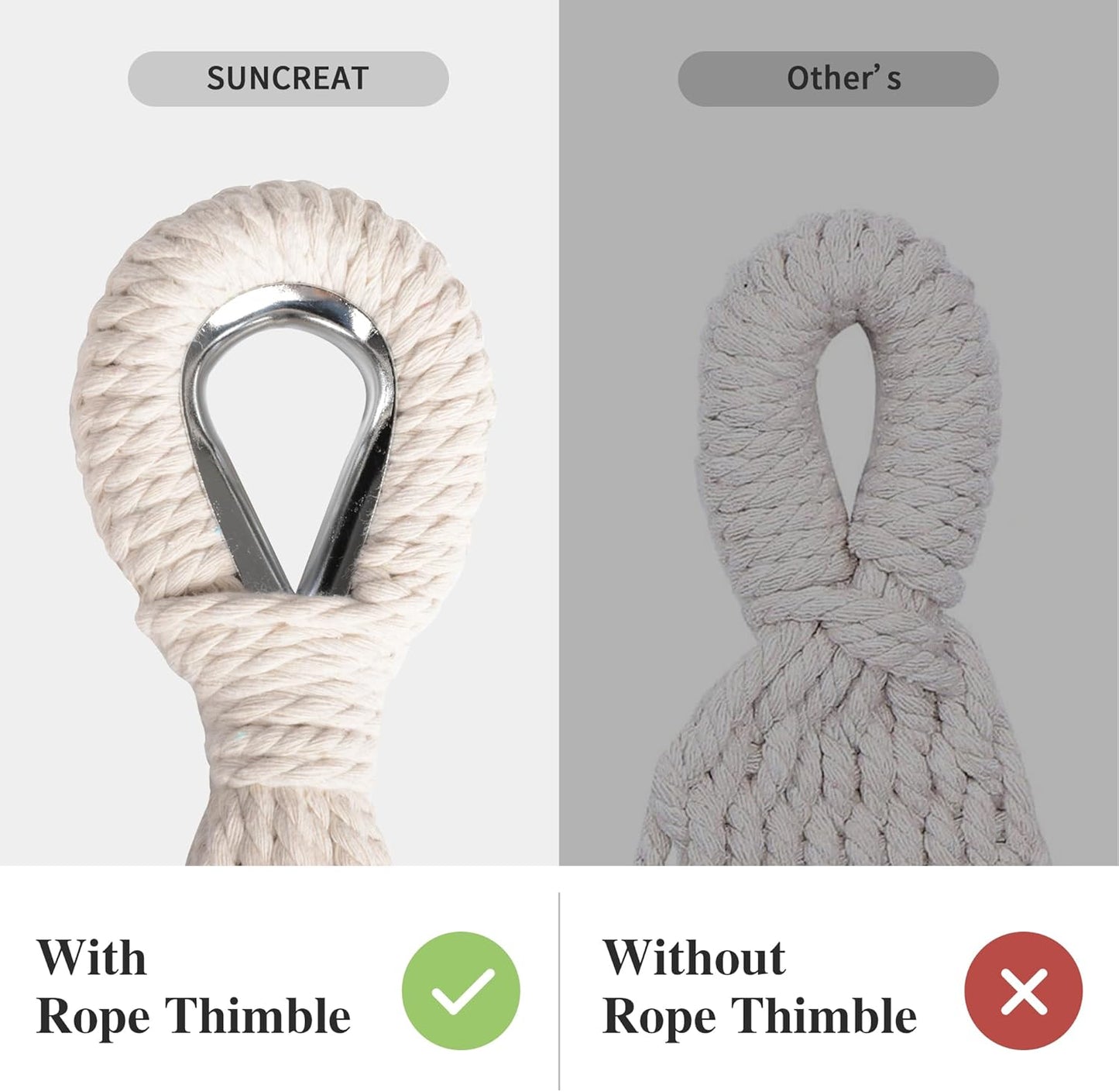 SUNCREAT Large Hammocks for Outside, Long Replacement Hammock Two Person for Stand, Blue White Stripes