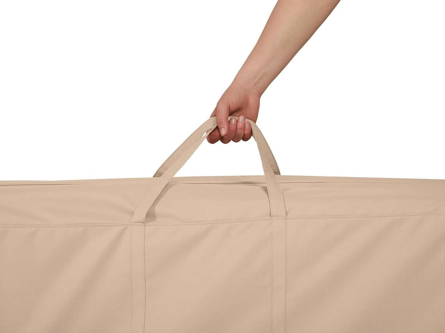 Covermates Cushion Storage Bag - Heavy-Duty Polyester, Weather Resistant, Water Resistant Zipper, Cover Accessories, 75W x 18D x 26H, Ripstop Tan