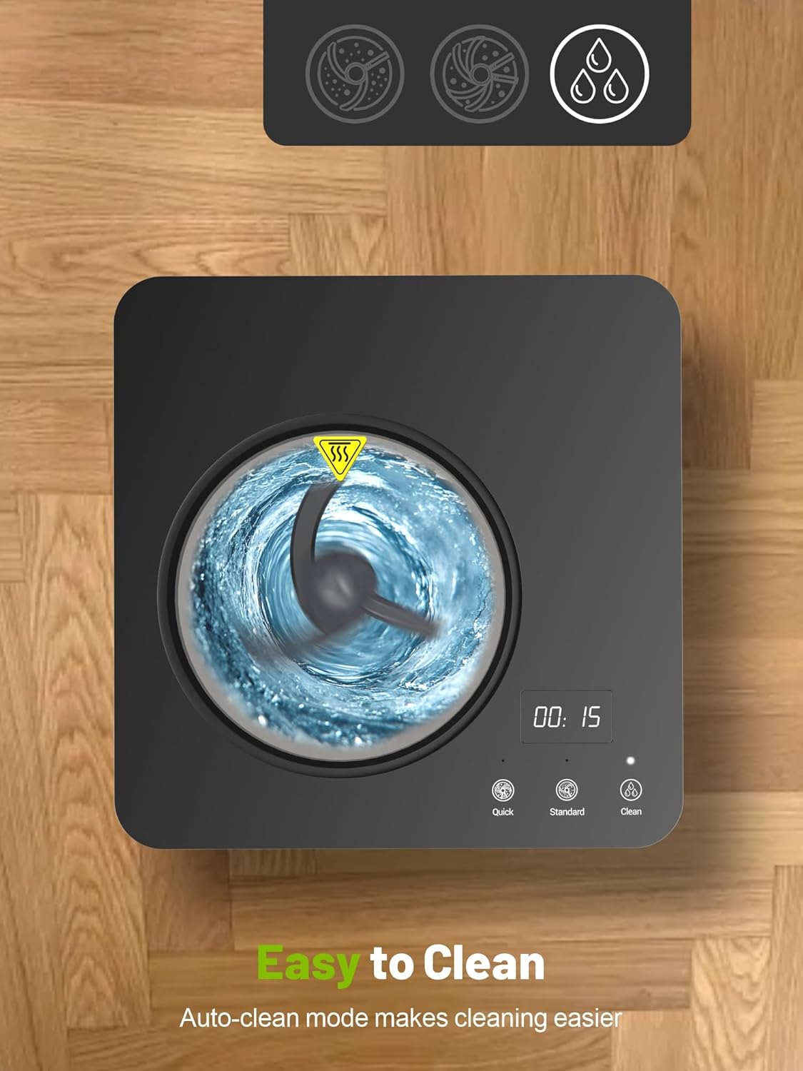 Growell Electric Composter for Kitchen Indoor, 2.5L Countertop Compost Bin, Odorless Food Waste Composting Machine with Auto-Clean & LED Display - 4H/6H Fast Processing (Model: EC02)