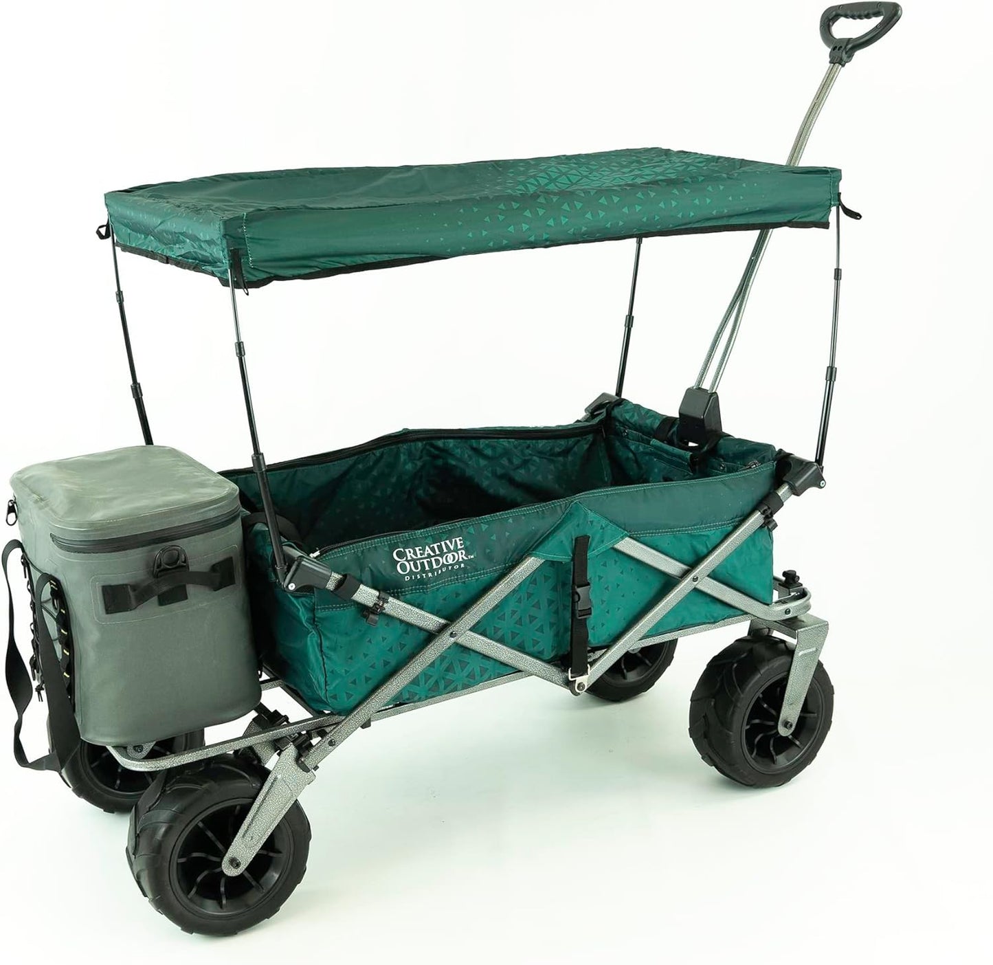 Creative Outdoor Push Pull Stroller Wagon, Beach Hauler XXL with Canopy, Collapsible and Portable Heavy Duty Folding Cart, Supports up to 200lbs Weight Capacity, Giant 10" Wheels