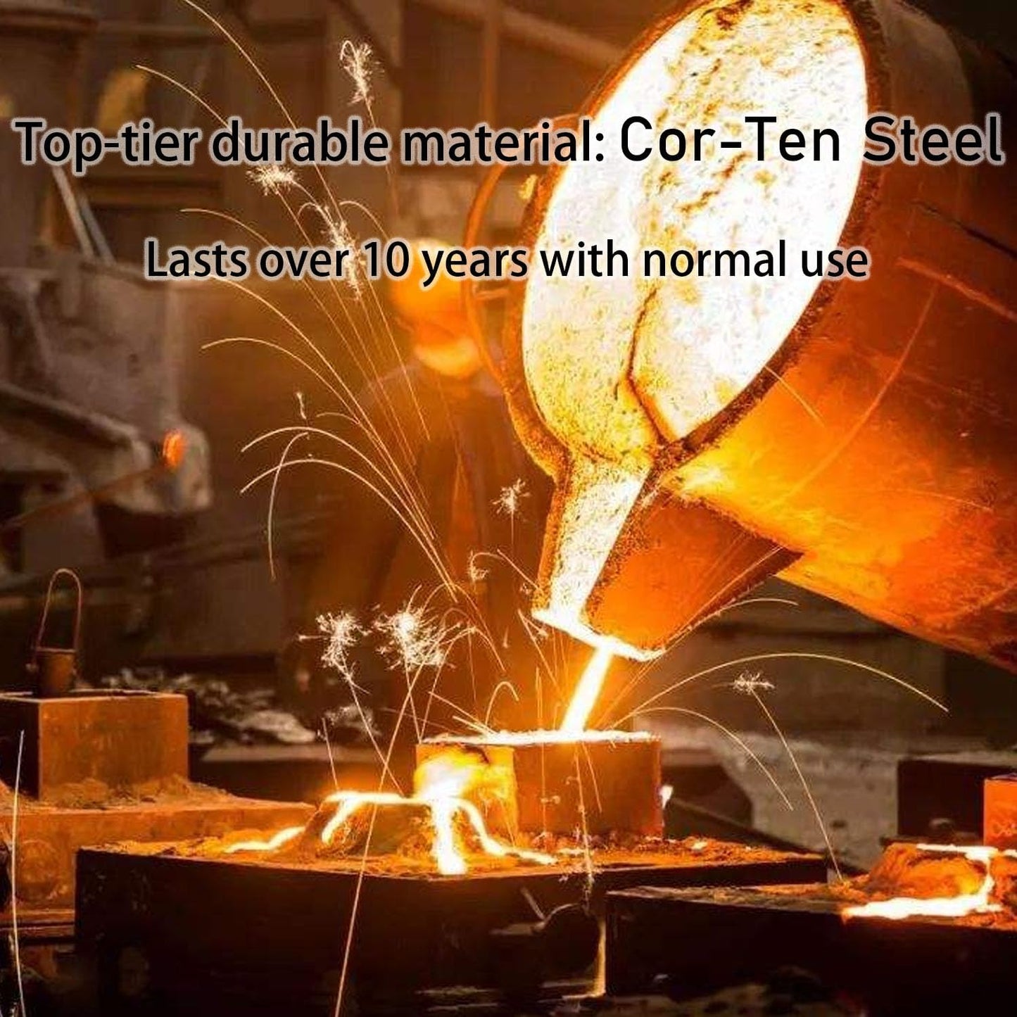 Corten Steel Landscape Edging, 40" L x 8" H, 18 GA Thickness, 13 Pack + 14 Stakes, Enhance Garden, Yard, Park, Lawn, Plants & Vegetables w/Long-Lasting Rust-Finish Cor-Ten Edging