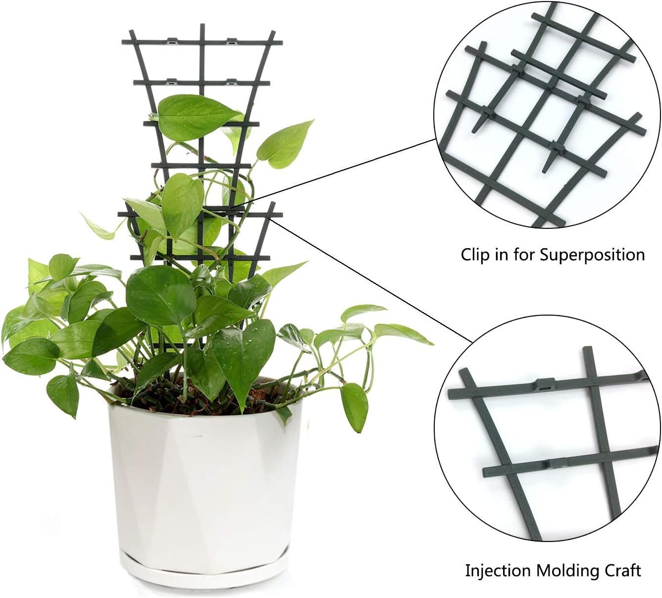 Plant Trellis Indoor, 6Pcs Stackable Plant Trellis for Climbing Plants Indoor, Small Plant Climbing Trellis for Potted Plants Plastic Climbing Plant Support Trellis for Houseplant Hoya Pothos