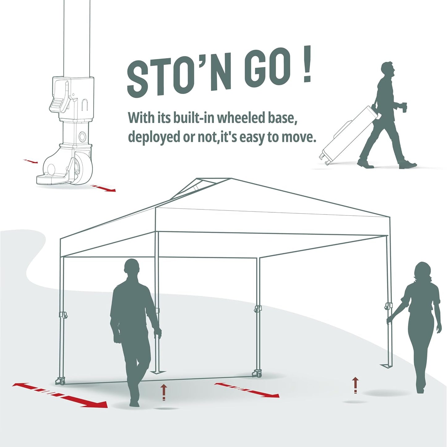 CROWN SHADES 12x12 Pop Up Canopy Tent Instant Commercial with 150D Silver Coated Fabric Including 1 Removable Sidewall, 4 Ropes, 8 Stakes, Weight Bags, STO 'N Go Bag, Red