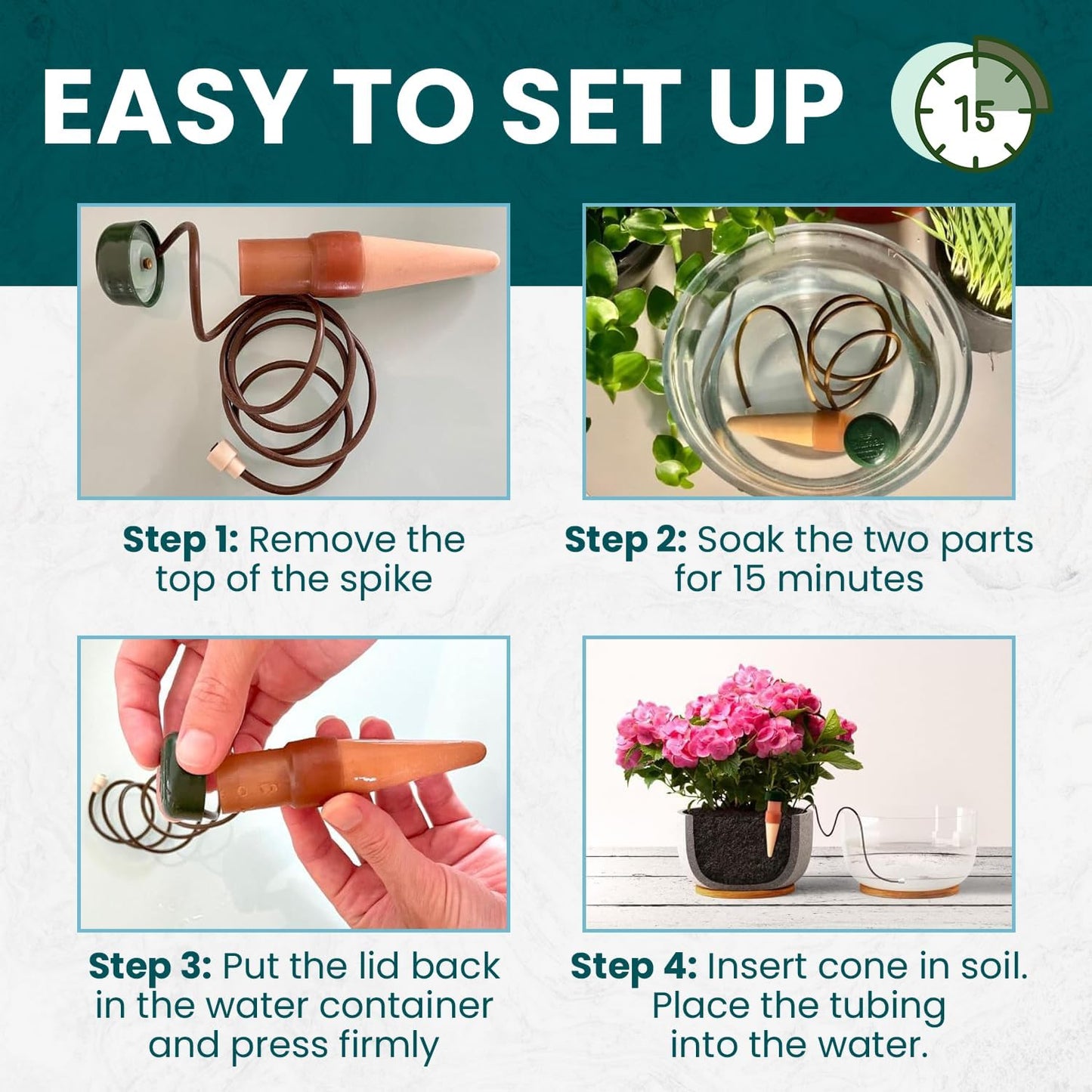 Blumat Classic Plant Watering Stakes - Self-Watering Insert for Indoor and Outdoor Plants - Automatic Slow Release Irrigation System for Potted Plants - Houseplant Care Device (12 Pack)