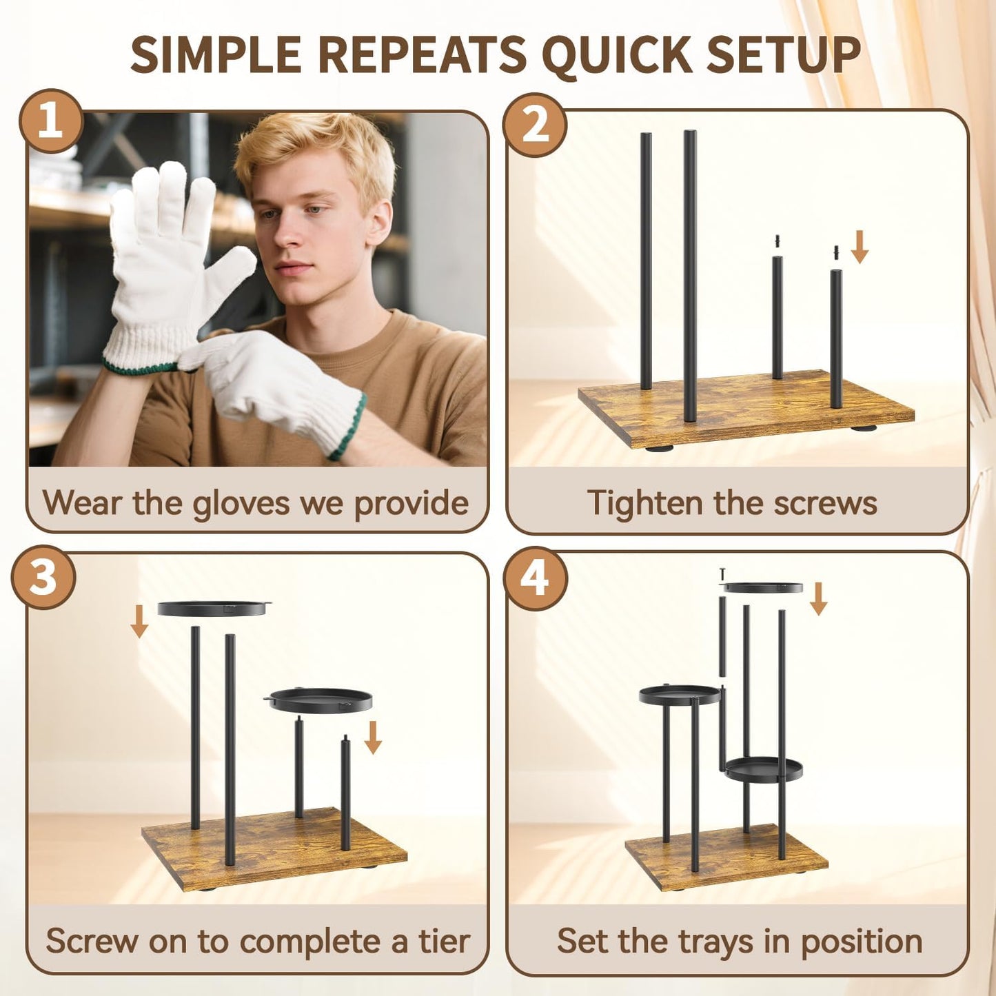 LASZOLA Black 5 Tier Plant Stand Indoor Heavy Duty Metal Planter Flower Holder Rack, Multi Modern Narrow Organizer, Floor Vertical Tower, Spiral Sturdy Decorate for House Bathroom Office Living Room