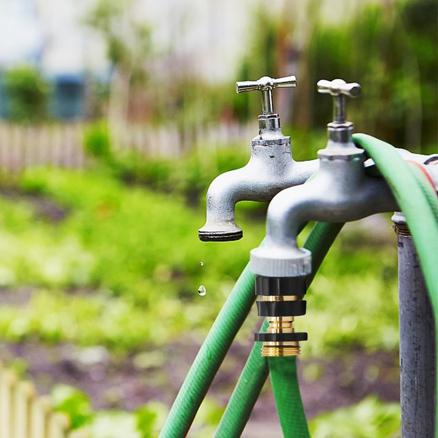 3/4 Inch Garden Hose Quick Connector Fittings, Easy Connector Fitting, Male and Female Set, (4)