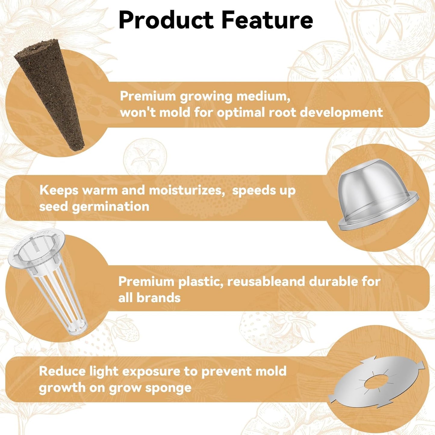 inbloom Vibrant Wildflower & Fruit Mixd Seed Pod Kit for AeroGarden, Ahopegarden Hydroponics Growing System, 7-Pods (350+ Seeds, Include Dwarf Sunflower, Marigold, Red Cherry Tomato, Red Strawberry