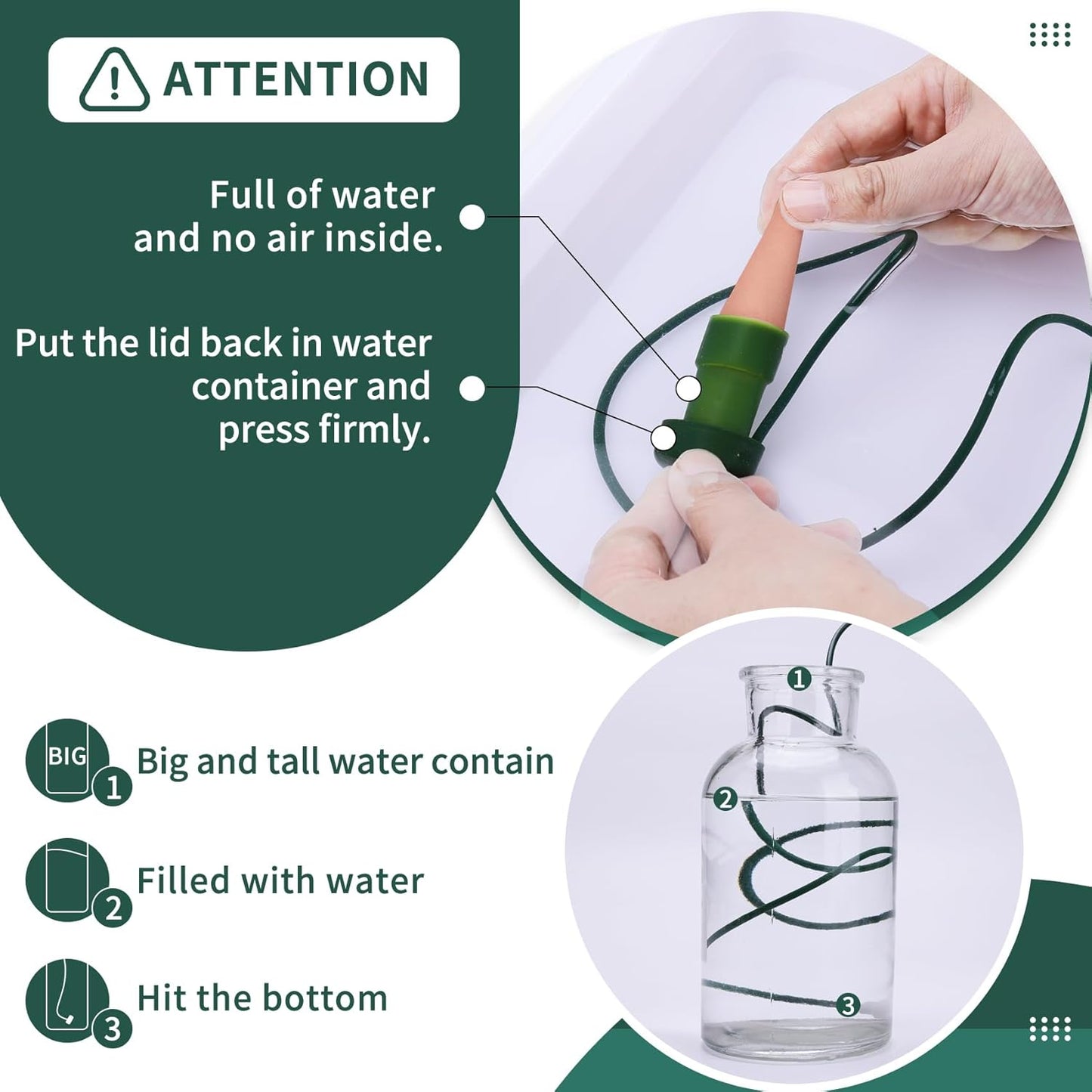 BYDOLL Plant Self-Watering Stakes Automatic Plant Dripper Watering Spikes for Indoor Outdoor Bonsai,Insert Devices for Vacation Garden use,Drip Irrigation System 5 Pack