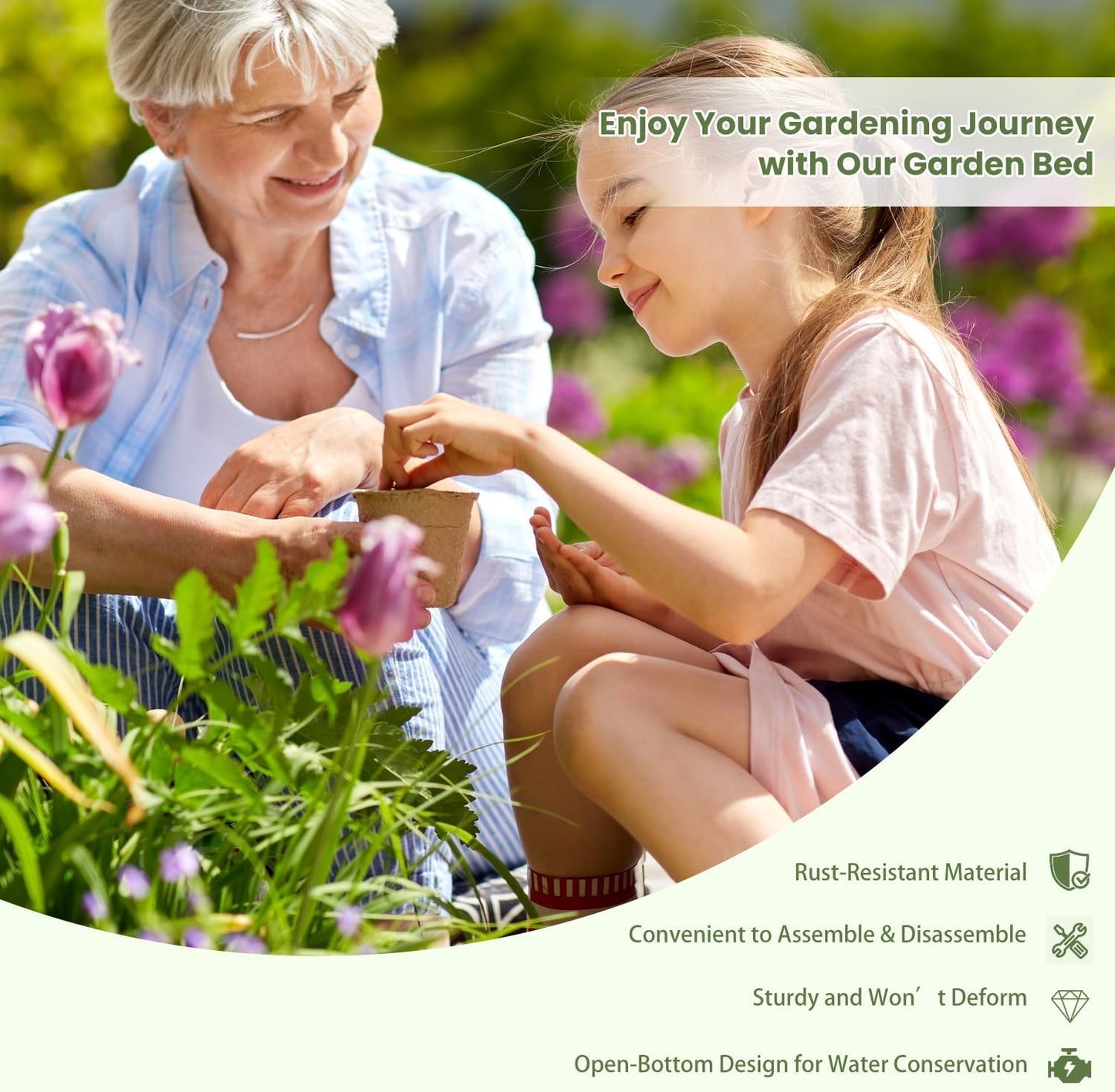 Raised Garden Bed, Raised Beds for Gardening Outdoor for Vegetables and Flowers Ground Planter Box, Galvanized Metal Planter Grow Garden Box,8x4x1ft