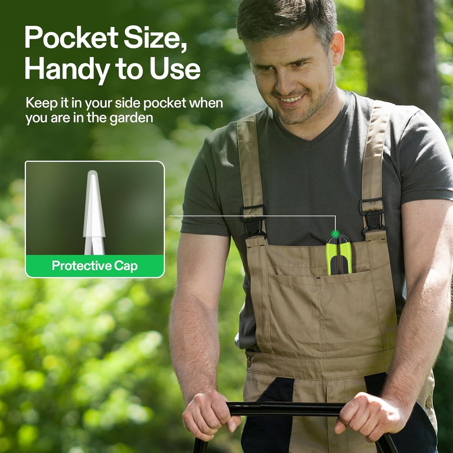 VIVOSUN 2-Pack Gardening Scissors 6.5 Inch Hand Pruner Pruning Shear with Straight Stailess Steel Blades, Black and Green