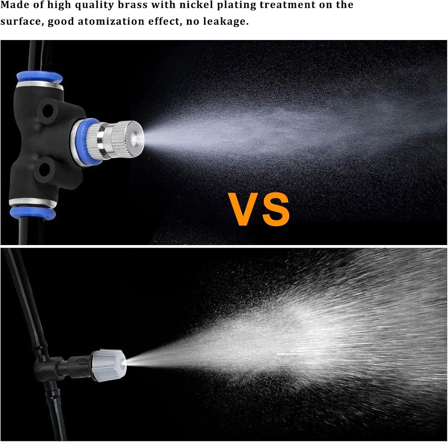 20pcs Brass Mister Nozzles, 6mm Misting Nozzles for Outdoor Cooling System, Landscaping, Air Humidification, Greenhouse Irrigation (without Filter, 0.028"/0.7mm Orifice)