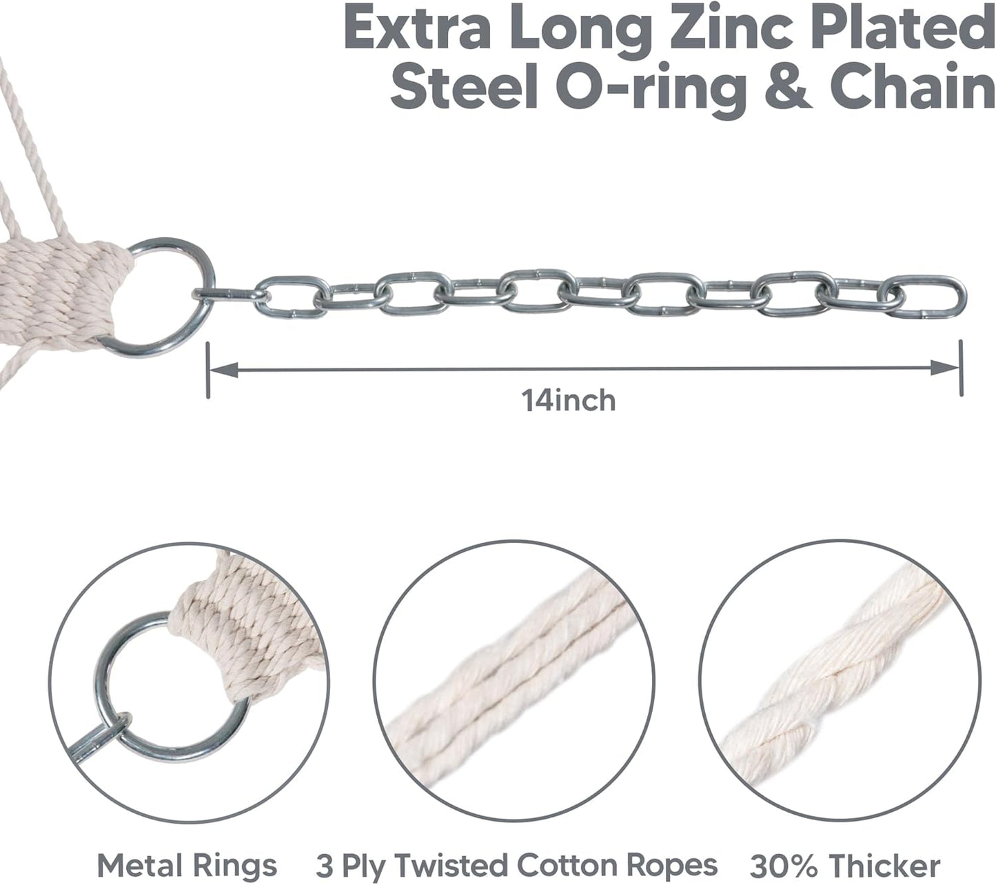 SUNCREAT Hammocks Replacement Hammock for Stand, 475 lbs Capacity, Two Person Backyard Hammock for Outside, Beige