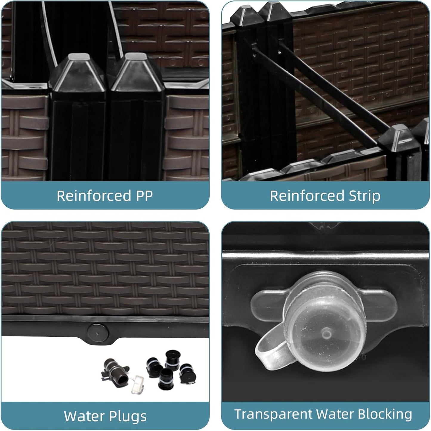 Large Raised Planter Box Outdoor Self Watering 94.4"x15.7"x14.2", Deep Raised Garden Bed - Elevated Garden Box with Drainage Plug, Rectangular Garden Planter Perfect for Patio Balcony Deck