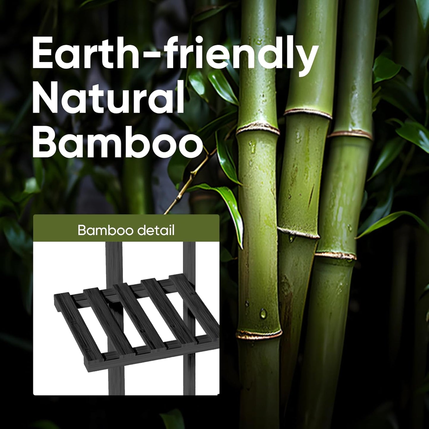 ROSSNY 48 Inch Tall Plant Stand Indoor, 6 Tier 7 Potted Bamboo Plant Stands for Indoor Plants, Corner Plant Stand, Tiered Plant Stands, Plant Shelf For Indoor, Planter Holder for Multiple Plants Indoor, Black