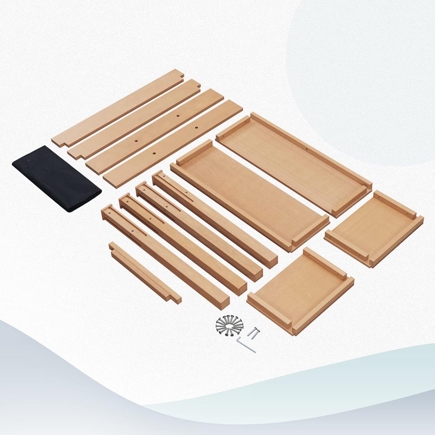 Psilvam Raised Garden Bed with Legs, Poly Lumber Raised Planter Box, Outdoor Elevated Garden Bed Suit for Backyard, Patio, Balcony 34" D x 18" W x 30" H(Teak Color)