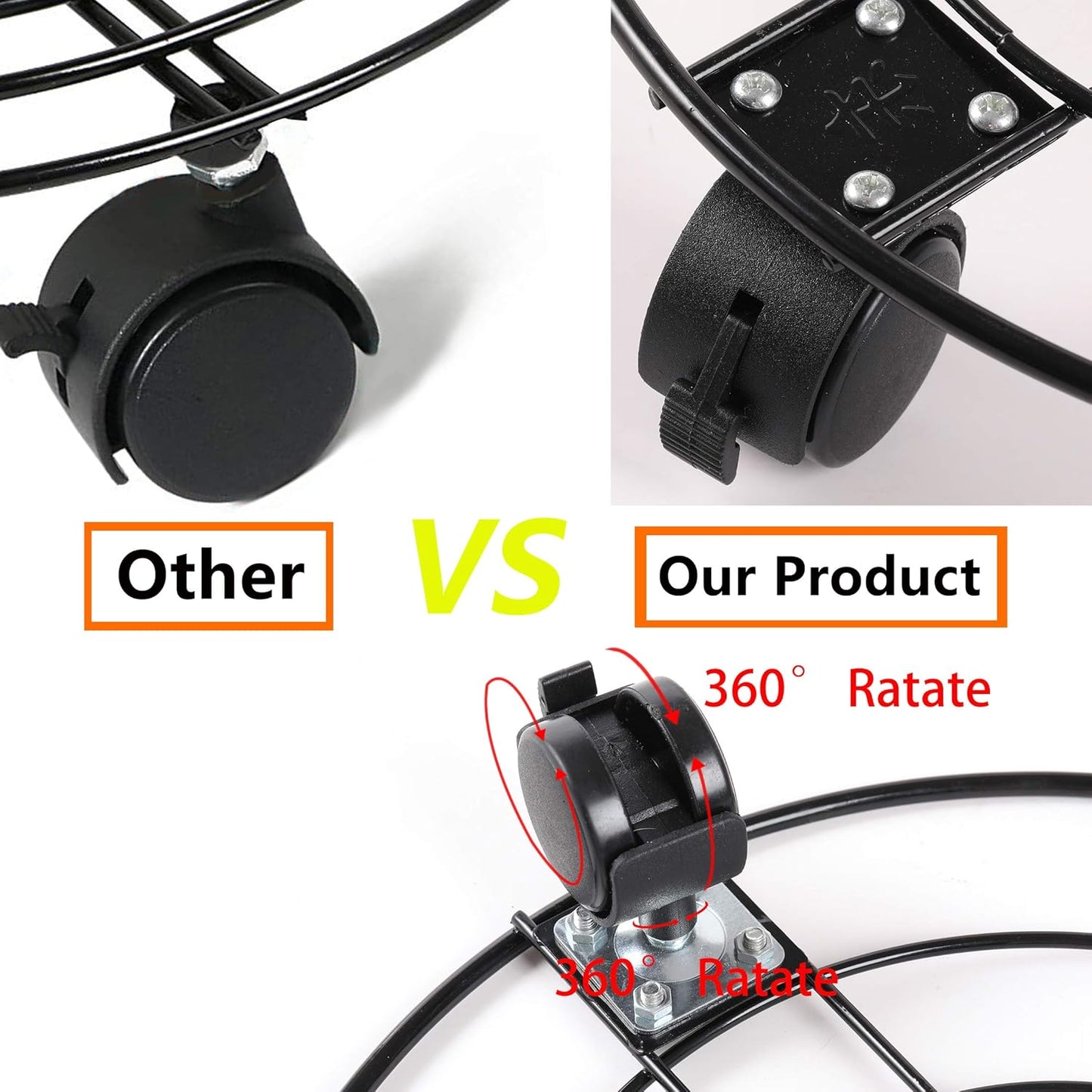 Plant Caddy with Wheels Heavy Duty Metal Iron Large Potted Plant Stand Holder Move Around Indoor Outdoor Garden Patio Flower Pot Planter Adjustable Rolling Dolly Casters with Locking Black 13 Inches …