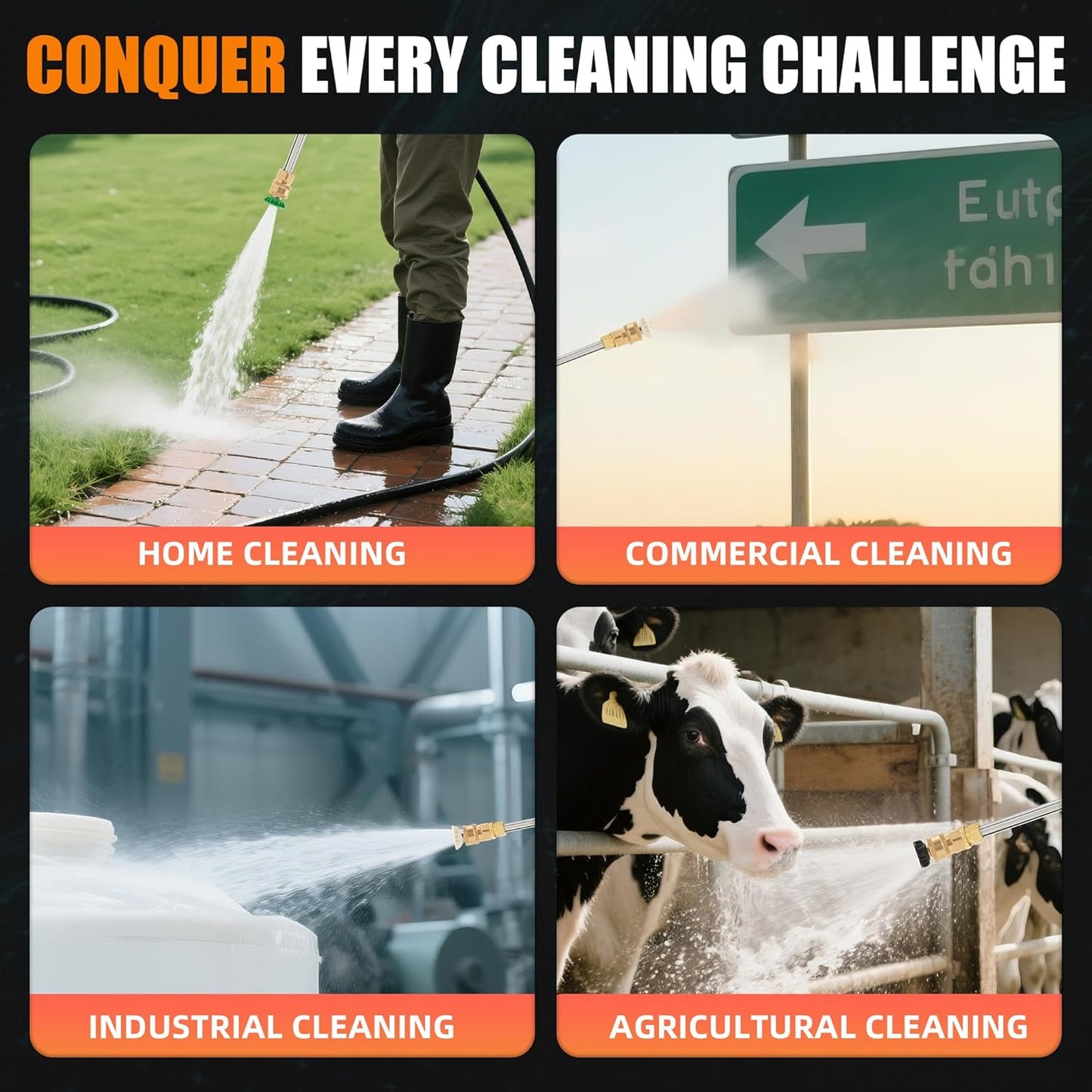 Gas Pressure Washer 3500 PSI, 2.3 GPM Heavy Duty High Power Washer,209CC 7HP Engine with 25Ft Pressure Hose, Axial Aluminum Pump, Soap Tank, Spray Gun and Wand, 4 Quick Connect Nozzle (Orange)